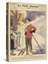 A Skiing Couple Enjoy a Freshing Drink after a Long Day on the Piste-null-Stretched Canvas