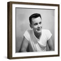 A Skinny 21 Year Old Boy in a Portrait, Ca. 1951-null-Framed Photographic Print