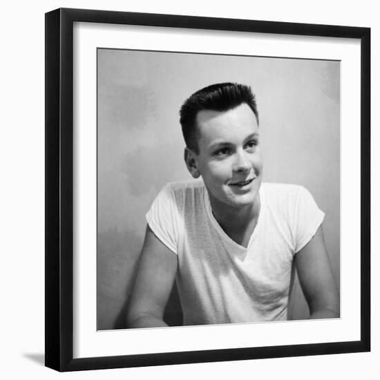 A Skinny 21 Year Old Boy in a Portrait, Ca. 1951-null-Framed Photographic Print