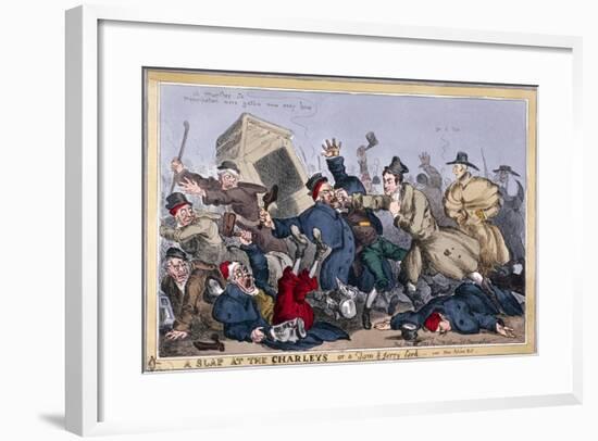 A Slap at the Charleys or a Tom and Jerry Lark, Vide New Poliece Bill, 1829-Thomas McLean-Framed Giclee Print