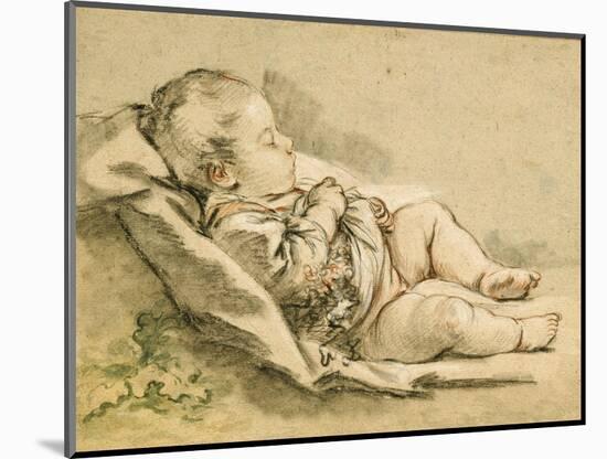 A Sleeping Baby-Francois Boucher-Mounted Giclee Print