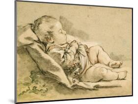 A Sleeping Baby-Francois Boucher-Mounted Giclee Print