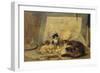 A Sleeping Cat and Kittens in an Artist's Studio-Henriette Ronner-Knip-Framed Giclee Print