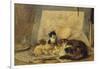 A Sleeping Cat and Kittens in an Artist's Studio-Henriette Ronner-Knip-Framed Giclee Print