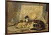 A Sleeping Cat and Kittens in an Artist's Studio-Henriette Ronner-Knip-Framed Giclee Print