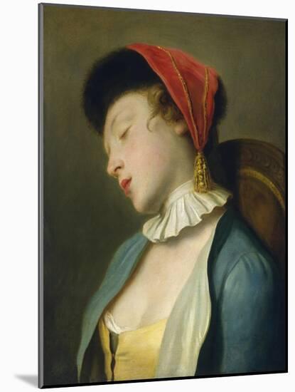 A Sleeping Girl by Pietro Rotari, 1760-62-Pietro Rotari-Mounted Art Print