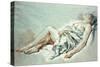 A Sleeping Girl-Francois Boucher-Stretched Canvas