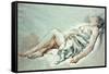 A Sleeping Girl-Francois Boucher-Framed Stretched Canvas