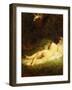 A Sleeping Nymph Blocked by a Satyr, C.1846-47-Jean-François Millet-Framed Giclee Print