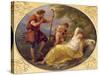 A Sleeping Nymph Watched by a Shepherd, 1780 (Oil on Copper)-Angelica Kauffmann-Stretched Canvas