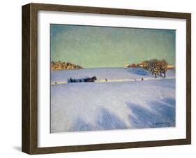 A Sleigh in a Snowbound Landscape-Gustaf Ankarcrona-Framed Giclee Print