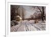 A Sleigh Ride Through a Winter Landscape, 1915-Peder Mork Monsted-Framed Giclee Print