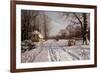 A Sleigh Ride Through a Winter Landscape, 1915-Peder Mork Monsted-Framed Giclee Print