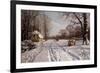 A Sleigh Ride Through a Winter Landscape, 1915-Peder Mork Monsted-Framed Giclee Print