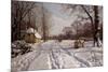 A Sleigh Ride Through a Winter Landscape, 1915-Peder Mork Monsted-Mounted Giclee Print