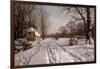 A Sleigh Ride Through a Winter Landscape, 1915-Peder Mork Monsted-Framed Giclee Print