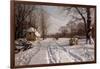 A Sleigh Ride Through a Winter Landscape, 1915-Peder Mork Monsted-Framed Premium Giclee Print