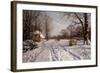 A Sleigh Ride through a Winter Landscape-Peder Mork Monsted-Framed Giclee Print