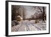 A Sleigh Ride through a Winter Landscape-Peder Mork Monsted-Framed Giclee Print