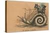 A Slow Coach Mice Riding A Snail-null-Stretched Canvas