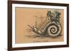 A Slow Coach Mice Riding A Snail-null-Framed Photographic Print