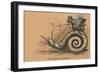 A Slow Coach Mice Riding A Snail-null-Framed Photographic Print