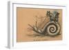 A Slow Coach Mice Riding A Snail-null-Framed Photographic Print