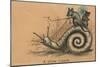 A Slow Coach Mice Riding A Snail-null-Mounted Photographic Print