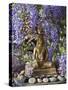 A Small Buddha Shrine Surrounded by Wisteria in Hotel Gangtey Palace, 100-Year-Old Building, Once a-Nigel Pavitt-Stretched Canvas