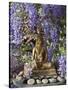 A Small Buddha Shrine Surrounded by Wisteria in Hotel Gangtey Palace, 100-Year-Old Building, Once a-Nigel Pavitt-Stretched Canvas