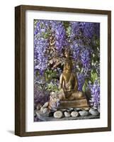 A Small Buddha Shrine Surrounded by Wisteria in Hotel Gangtey Palace, 100-Year-Old Building, Once a-Nigel Pavitt-Framed Photographic Print