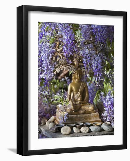 A Small Buddha Shrine Surrounded by Wisteria in Hotel Gangtey Palace, 100-Year-Old Building, Once a-Nigel Pavitt-Framed Photographic Print