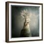 A Small Butterfly Sitting on a Tree with Overlaid Textures-Luis Beltran-Framed Photographic Print