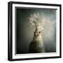 A Small Butterfly Sitting on a Tree with Overlaid Textures-Luis Beltran-Framed Photographic Print