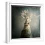 A Small Butterfly Sitting on a Tree with Overlaid Textures-Luis Beltran-Framed Photographic Print