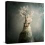 A Small Butterfly Sitting on a Tree with Overlaid Textures-Luis Beltran-Stretched Canvas