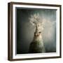A Small Butterfly Sitting on a Tree with Overlaid Textures-Trigger Image-Framed Photographic Print