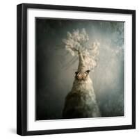 A Small Butterfly Sitting on a Tree with Overlaid Textures-Trigger Image-Framed Photographic Print