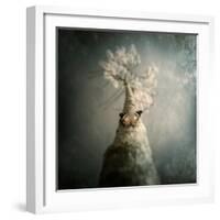 A Small Butterfly Sitting on a Tree with Overlaid Textures-Trigger Image-Framed Photographic Print