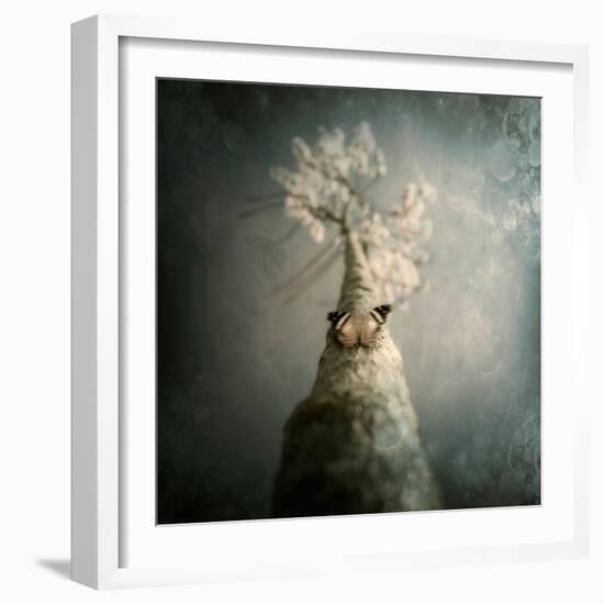 A Small Butterfly Sitting on a Tree with Overlaid Textures-Trigger Image-Framed Photographic Print