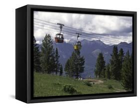 A Small Cablecar in Colorado-Michael Brown-Framed Stretched Canvas