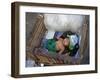 A Small Child Sleeps in a Cart on the Streets of Phnom Penh, Cambodia, Indochina-Andrew Mcconnell-Framed Photographic Print