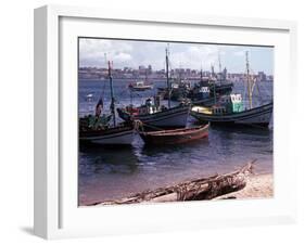 A Small Fishing Community on the Edge of the Bay at the Port of Luanda the Capital of Angola-null-Framed Premium Photographic Print