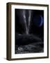 A Small Geyser on the Surface of Triton, with Neptune in the Background-Stocktrek Images-Framed Photographic Print