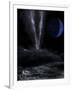 A Small Geyser on the Surface of Triton, with Neptune in the Background-Stocktrek Images-Framed Photographic Print