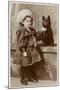 A Small Girl in a Sailor Suit Poses with Her Schipperke-null-Mounted Photographic Print