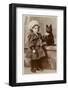 A Small Girl in a Sailor Suit Poses with Her Schipperke-null-Framed Photographic Print