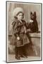 A Small Girl in a Sailor Suit Poses with Her Schipperke-null-Mounted Photographic Print