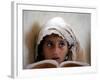 A Small Girl Takes Lessons at the Nangalam High School in Nangalam, Eastern Afghanistan-null-Framed Photographic Print