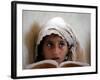 A Small Girl Takes Lessons at the Nangalam High School in Nangalam, Eastern Afghanistan-null-Framed Photographic Print